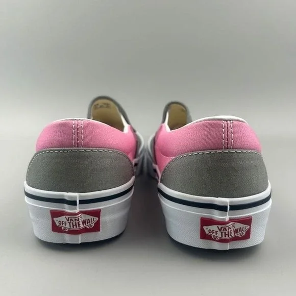 Vans Classic Slip On Women Size 8 Gray Pink Skate Shoes Sneakers NEW - Picture 4 of 6